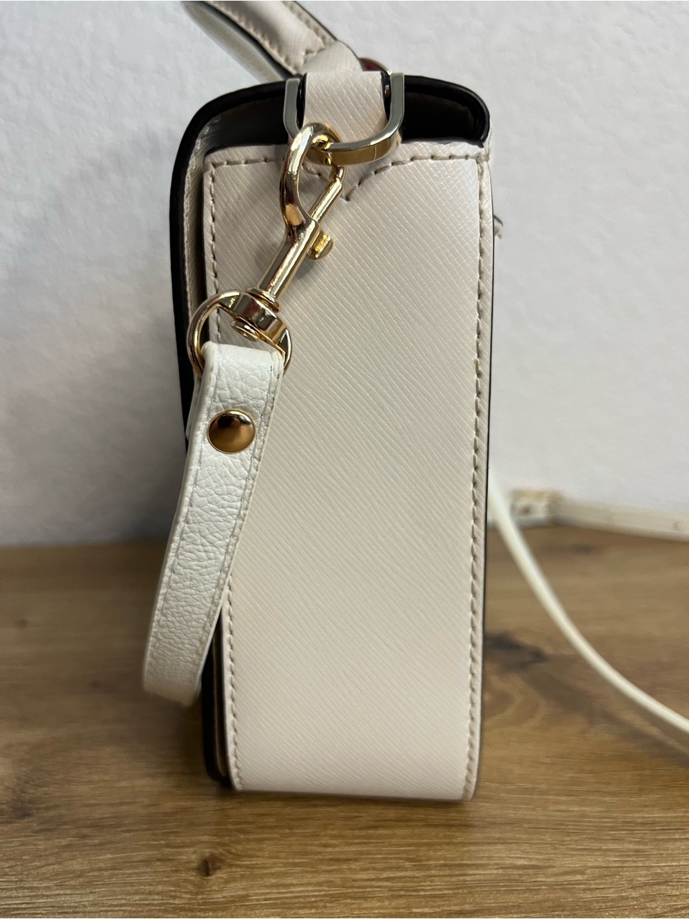 Kate Spade Staci Square Saffiano Leather Top Handle Crossbody Bag White - Picture 4 of 14